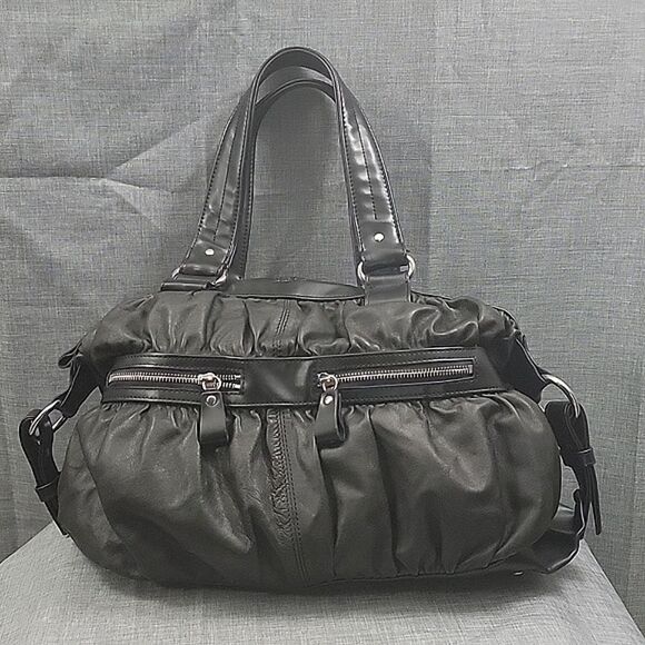 Desmo Made in Italy black Soft leather Shoulder Bag, Slouch Hobo Silver Hardware - Picture 1 of 15